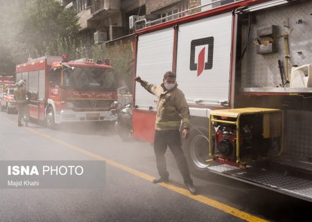 حریق در یک مرکز درمانی در خیابان برادران مظفر تهران