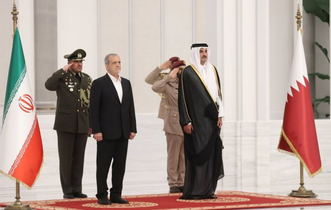 استقبال رسمی از مسعود پزشکیان در دیوان امیری قطر + جزئیات