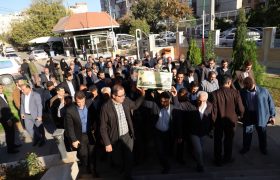تشییع شهید گمنام در اداره کل آموزش و پرورش فارس همزمان با ایام فاطمیه